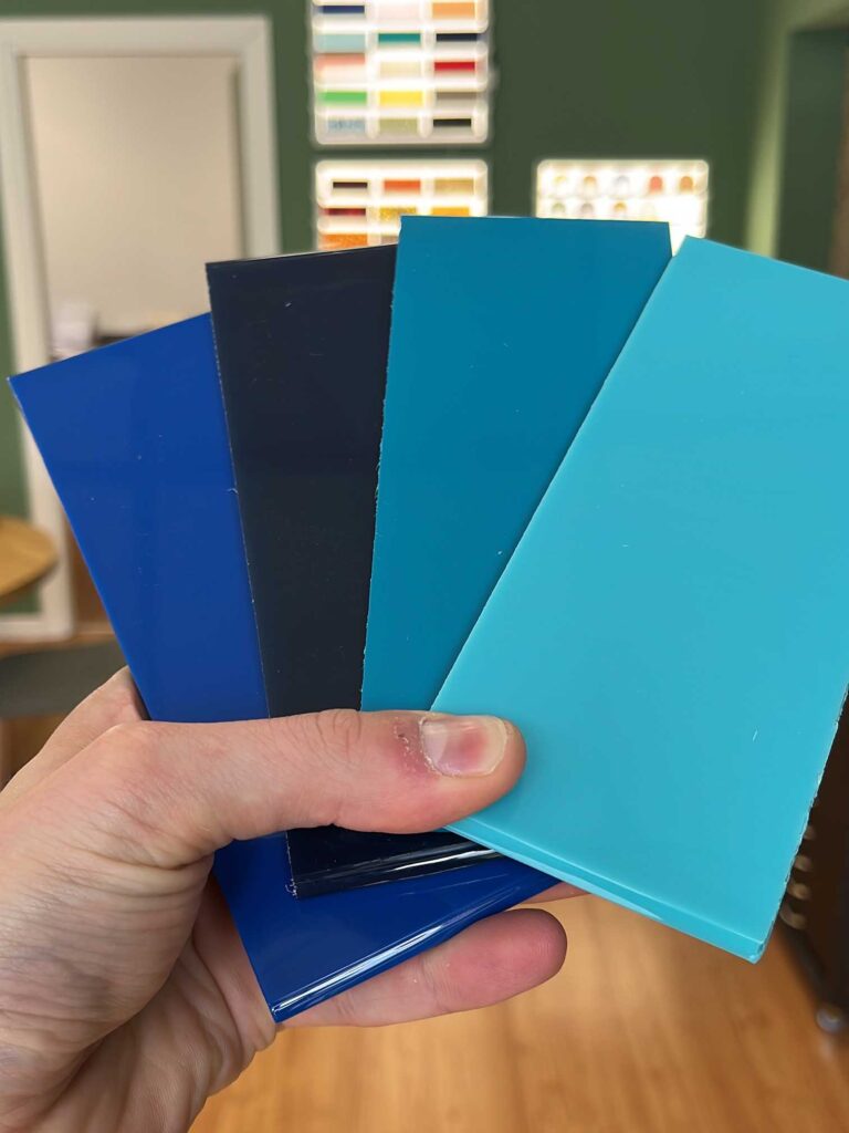 sfumature di acetato blu per occhiali